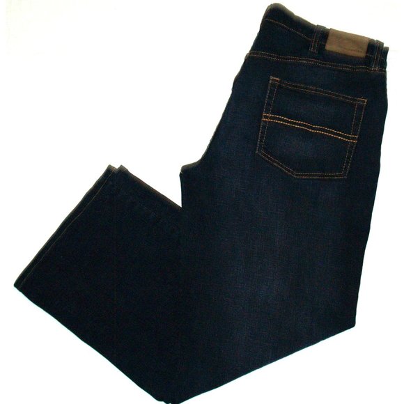 Denver Hayes Flextech Mens 38X30 Classic Indigo Dark Wash Straight Denim Jeans - Picture 2 of 11